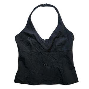 Divided Black Halter Top M